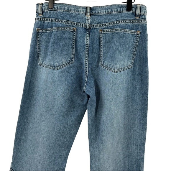 Vintage Y2K Low Rise Flare Jeans Leather Lace Up CK Calvin Klein Jeans | Size 10 - Picture 9 of 12